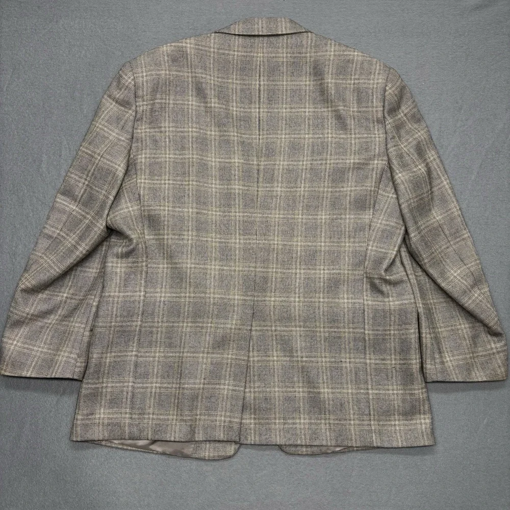 Hart Schaffner Marx Loro Piana Windowpane Cashmere‎ Sport Coat Blazer Mens 48R